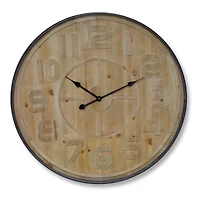 Wooden Face Iron Wall Clock