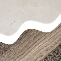 Hello Honey® 15" Beige & White Marble Wave Dual Cheese & Cutting Board