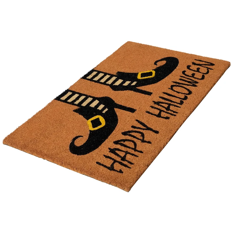Wicked Witch Shoes "Happy Halloween" Coir Doormat, 18" x 30"