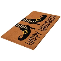 Wicked Witch Shoes "Happy Halloween" Coir Doormat, 18" x 30"