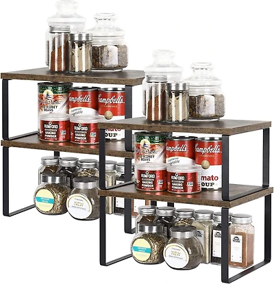 NEX™ 12" Rustic Brown & Black 3-Tier Kitchen Cabinet Organizer Sets, 2ct.