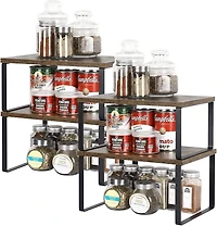 NEX™ 12" Rustic Brown & Black 3-Tier Kitchen Cabinet Organizer Sets, 2ct.
