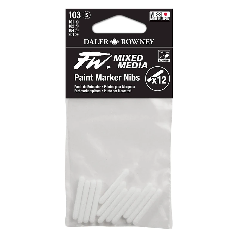 Daler-Rowney® 103 Small FW Empty Paint Marker 12 Nib Set