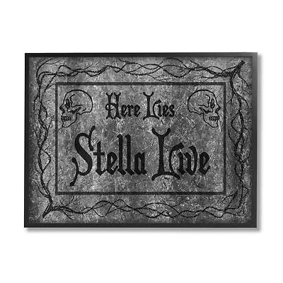 Stupell Industries Here Lies Stella Live Grave Framed Giclee Art