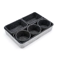 Welaxy 8 Piece Felt Round Cups & Trays Drawer Organizer Set