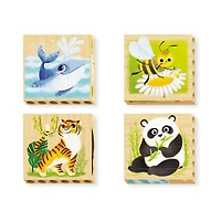 Quercetti® Endangered Animals Mix-N-Match Wood Puzzle