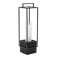 24" Wood Candle Holder with Metal Frame