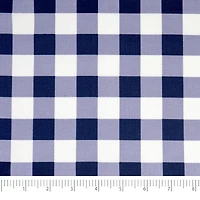 SINGER Navy Gingham Print Ringspun Cotton Fabric