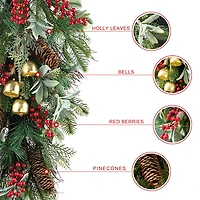 Glitzhome® 26" Berry, Pinecone & Bell Teardrop