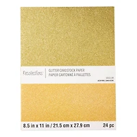 Gold Glitter 8.5" x 11" Cardstock Paper by Recollections™, 24 Sheets