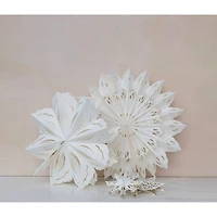 Hello Honey® 25" White Hanging Snowflake Paper Ornament