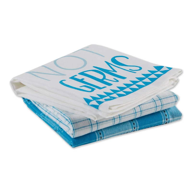 DII® Blue Spread Joy Not Germs Dish Towels, 3ct.