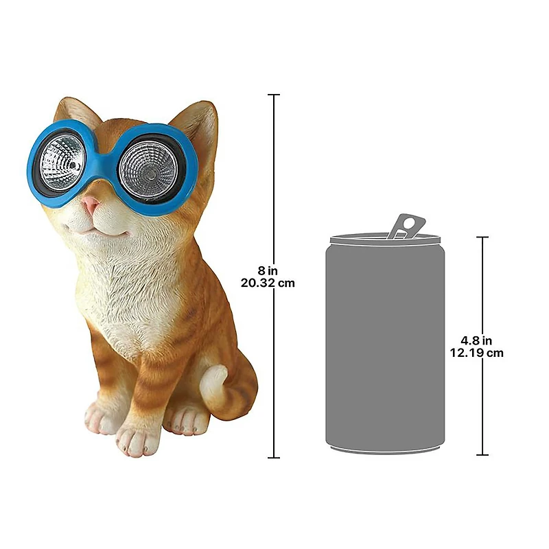 Design Toscano 7.5" Bright Eyes Solar Cat Garden Statue