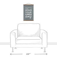Wash Your Cares Away 12" x 18" Teak Hanging Canvas