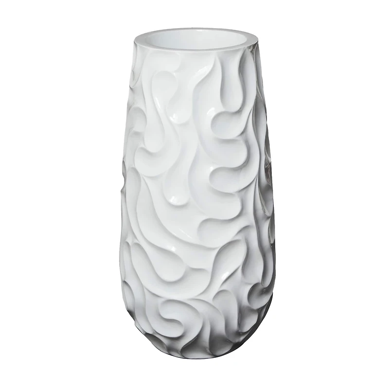 3ft. White Wave Textured Vase
