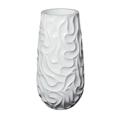3ft. White Wave Textured Vase