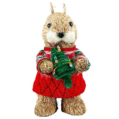 7" Squirrel with Christmas Tree Natural Décor by Ashland®