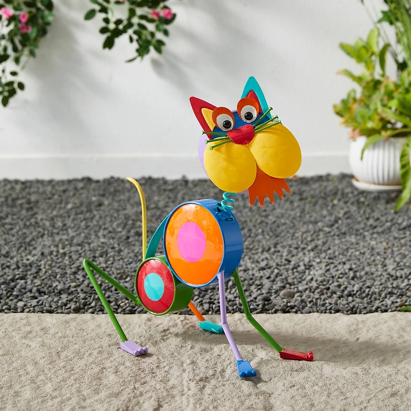 Glitzhome® 16.5" Metal Novelty Cat Garden Statue