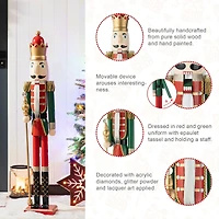 Glitzhome® 42" Wooden Christmas King Nutcracker