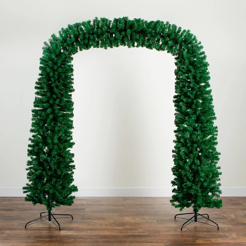 8ft. Pre-Lit Pine Artificial Christmas Tree Archway, Warm White LED Lights 