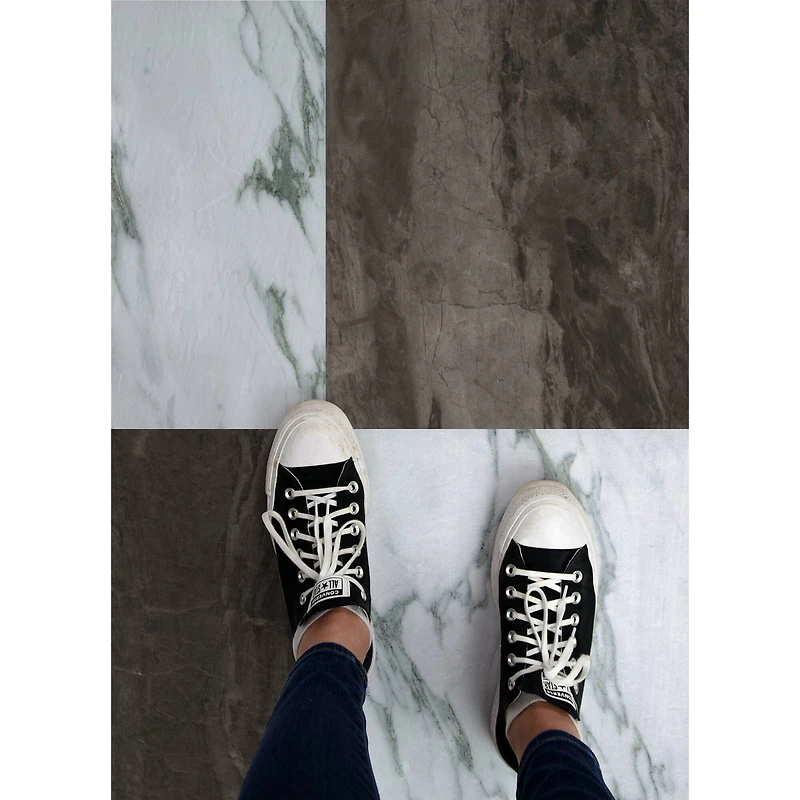 FloorPops Opaline Raven Peel & Stick Floor Tile Bundle