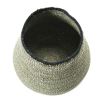 Hello Honey® 7" Gray & Black Hand-Woven Seagrass Basket