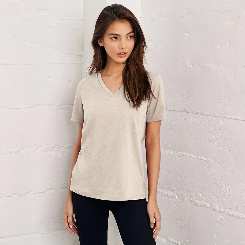 BELLA+CANVAS® Women's Relaxed V-Neck Heather T-Shirt