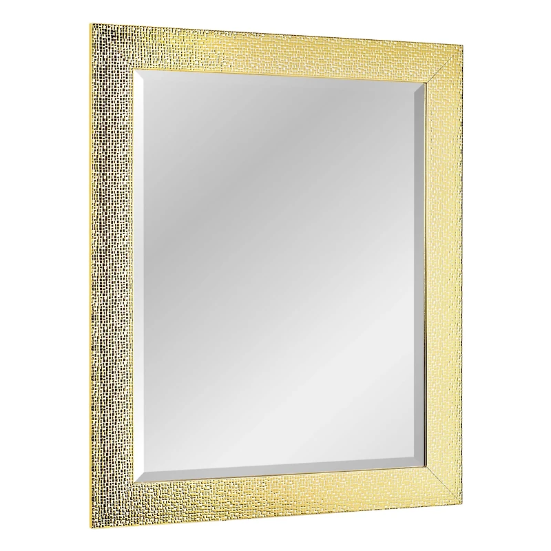 Head West White & Gold Framed Bevel Vanity Accent Mirror - 33" x 27"