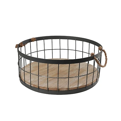 6 Packs: 2 ct. (12 total) 15" Wire Baskets with Wooden Base & Handles