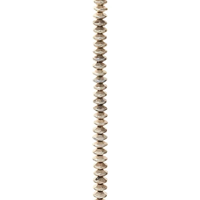 Silver Plated Rib Rondelle Beads, 6mm by Bead Landing™