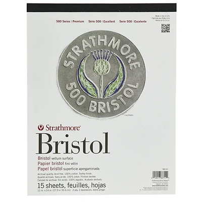 Strathmore® 500 Series Bristol Vellum Paper Pad, 11" x 14"