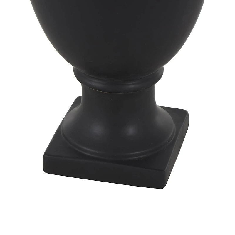 22" Black Ceramic Sleek Amphora Vase