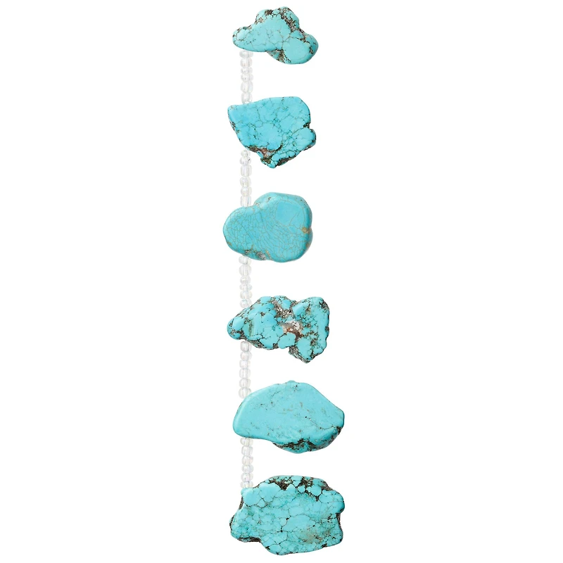 12 Pack:  Turquoise Dyed Howlite Flat Chip Beads by Bead Landing™