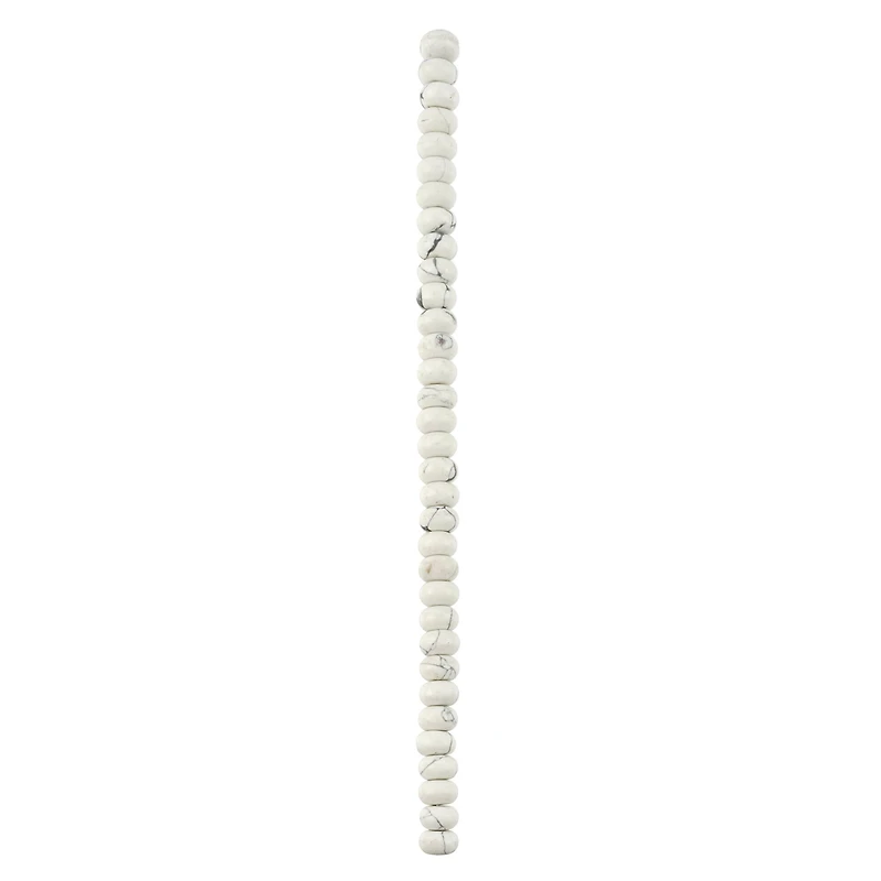 White Howlite Rondelle Beads, 8mm by Bead Landing™