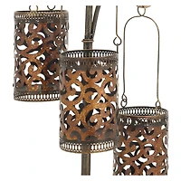5.5ft. Brass Iron Eclectic Candle Holder Lantern
