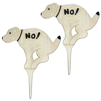 Design Toscano 20" No Pausing Pooch Dog Lawn Stake Signs, 2ct.