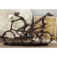 21" Brass Polystone Industrial Bicycle Sculpture