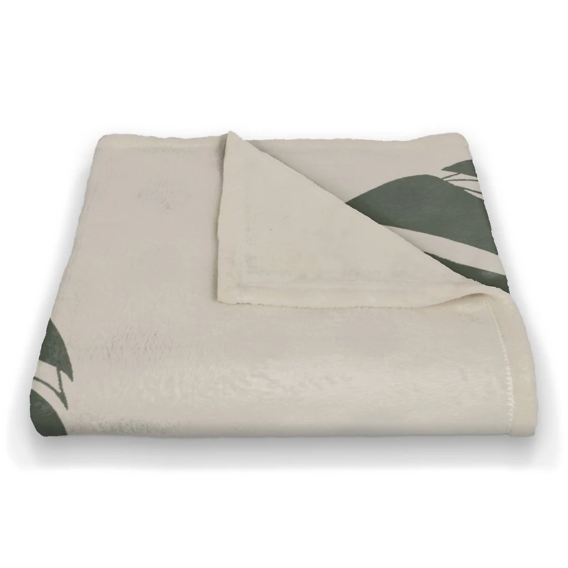 Sun and Palm Leafs 50" x 60" Coral Fleece Blanket