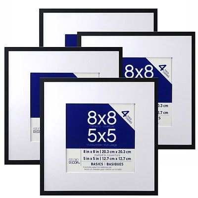 4 Pack Basics 5" x 5" Multipurpose Wall Frames By Studio Décor