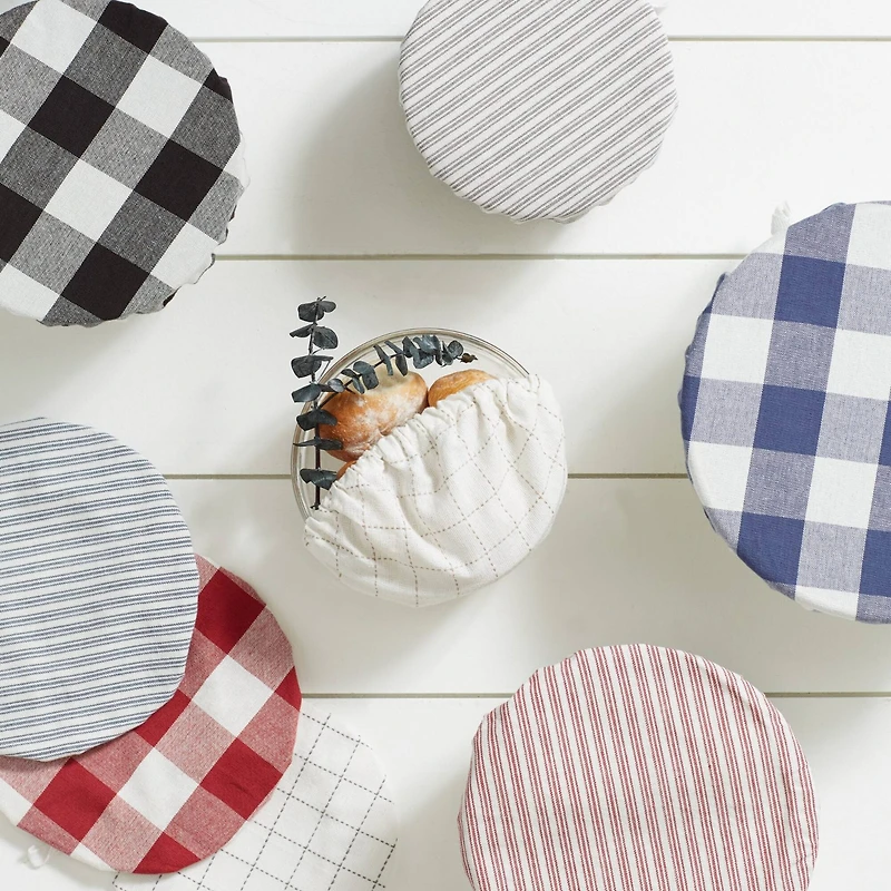 DII® Assorted Black Farmhouse Woven Dish Cover Set