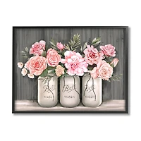 Stupell Industries Blossoming Pink Rose Bouquets Framed Wall Art
