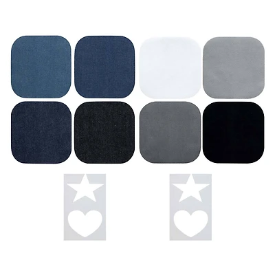 SINGER® Denim & Solid DIY Iron-On Fabric Patch Kit with 2 Bonus Stencils