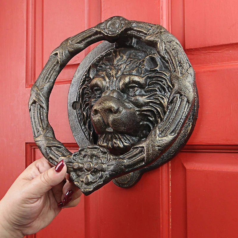 9" Pride of the Lions Foundry Cast Iron Lion Door Knocker