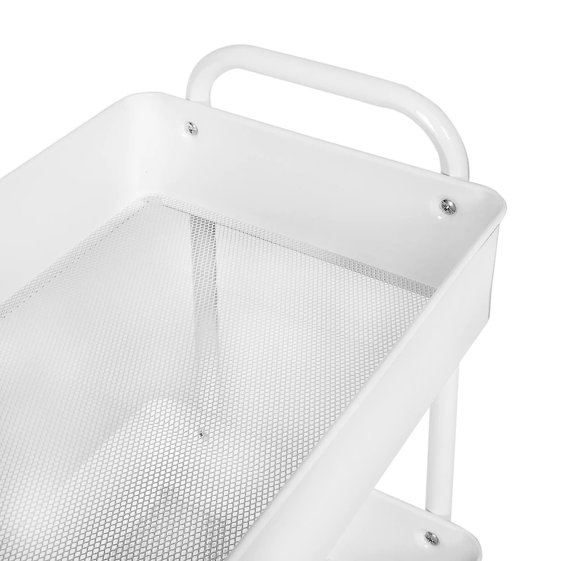 Honey Can Do White 3-Tier Metal Rolling Cart