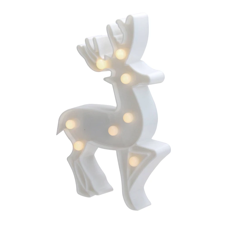 9.75" White Reindeer Christmas Marquee Wall Sign