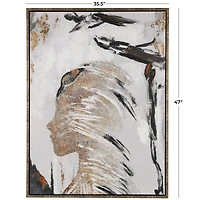 Abstract Woman's Profile Framed Canvas Wall Art