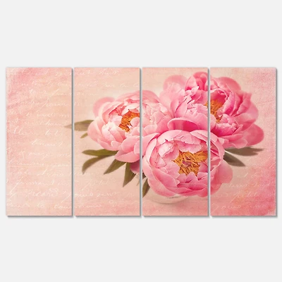 Designart - Peony Flowers against Scribbled Back