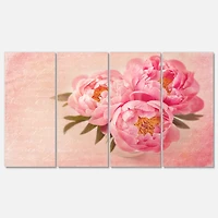 Designart - Peony Flowers against Scribbled Back