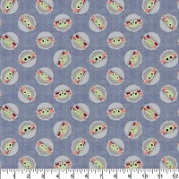 The Mandalorian The Child Toss in Denim Precut Cotton Fabric