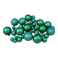 40ct. Green 2-Finish Multiple Size Glass Ball Christmas Ornaments